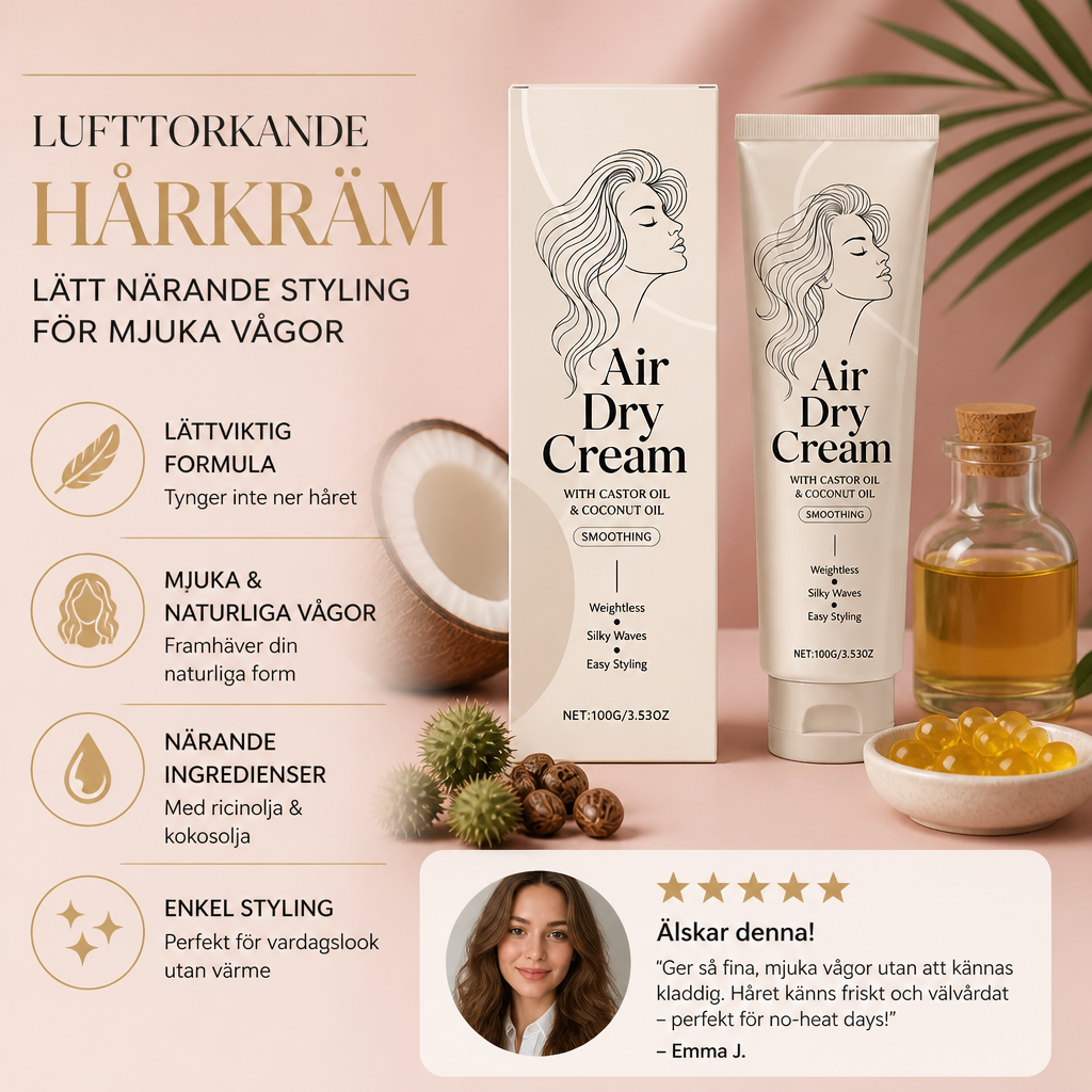 Lufttorkande Hårkräm – Lätt Närande Styling För Mjuka Vågor