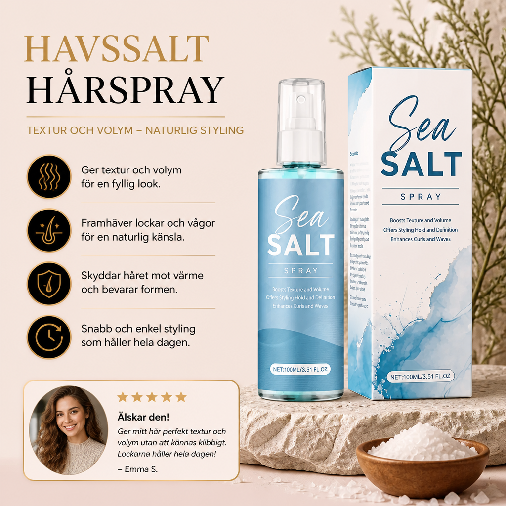 Havssalt Hårspray – Texturiserande Formula För Naturlig Volym Och Styling