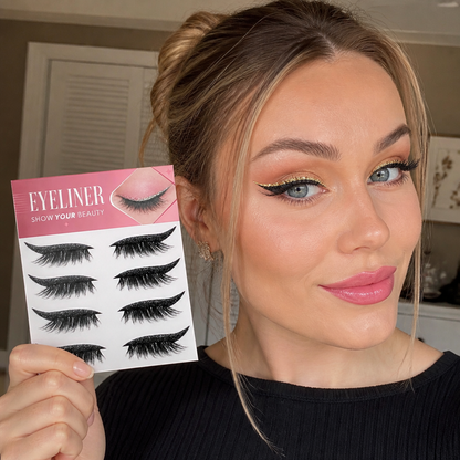 Glittrande Vingformade Eyelinerstickers – Enkel Glittrande Ögonmakeup-Accent