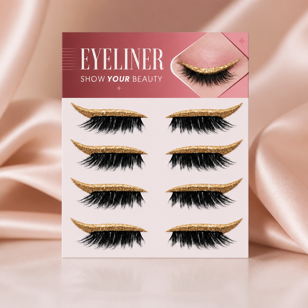 Glittrande Vingformade Eyelinerstickers – Enkel Glittrande Ögonmakeup-Accent