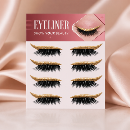 Glittrande Vingformade Eyelinerstickers – Enkel Glittrande Ögonmakeup-Accent