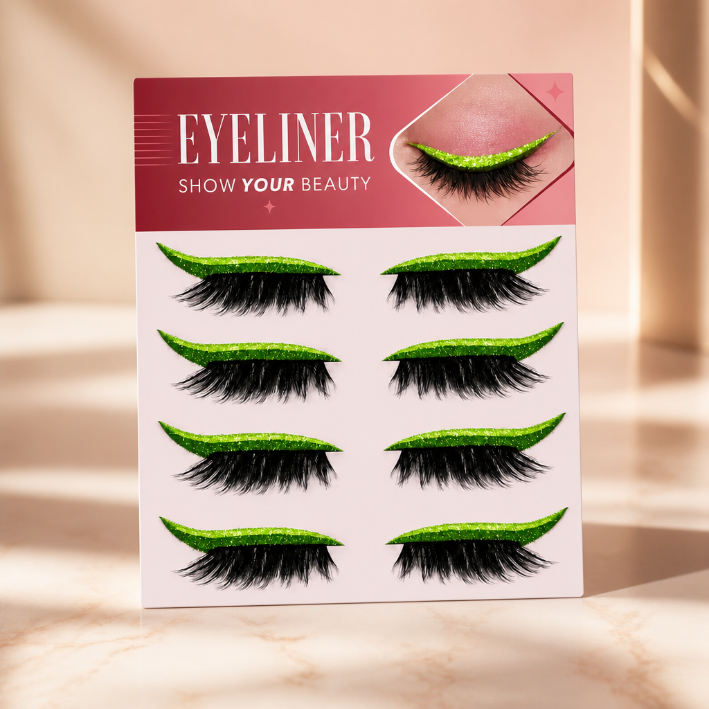 Glittrande Vingformade Eyelinerstickers – Enkel Glittrande Ögonmakeup-Accent