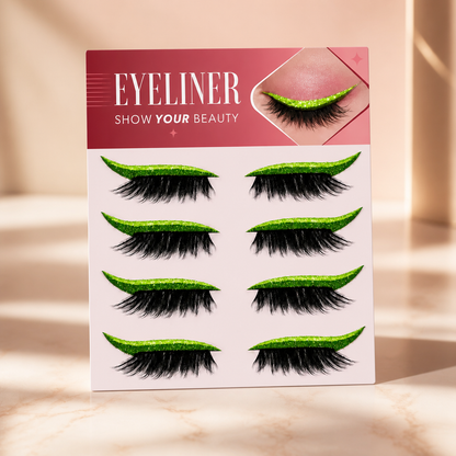 Glittrande Vingformade Eyelinerstickers – Enkel Glittrande Ögonmakeup-Accent