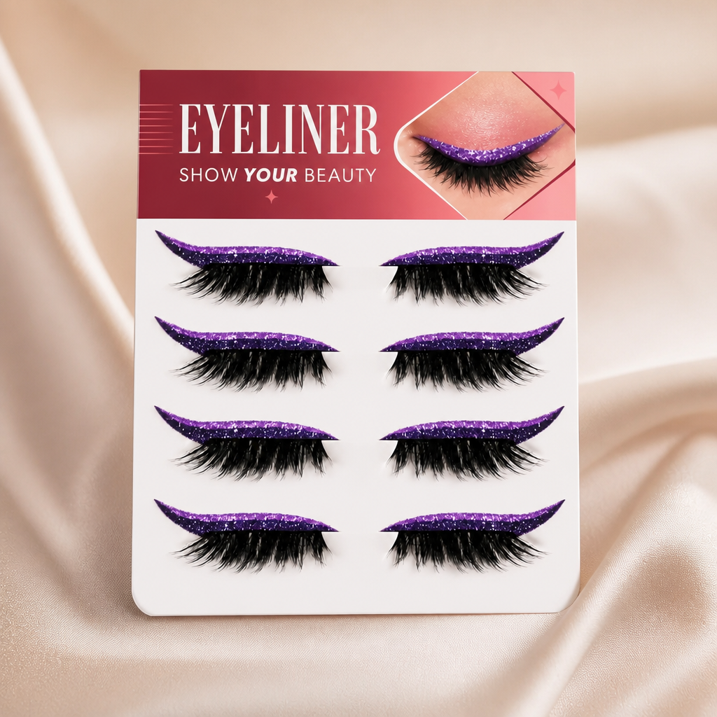Glittrande Vingformade Eyelinerstickers – Enkel Glittrande Ögonmakeup-Accent