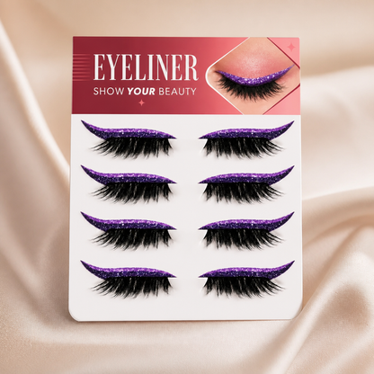 Glittrande Vingformade Eyelinerstickers – Enkel Glittrande Ögonmakeup-Accent
