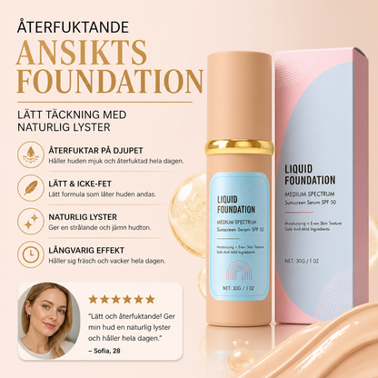 Återfuktande Ansiktsfoundation – Lätt Täckning Med Naturlig Lyster