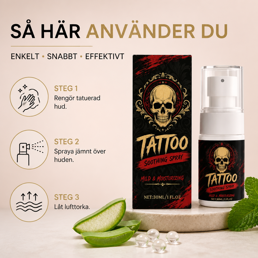 Tatueringslugnande Spray – Skonsam Vårdformula För Tatuerad Hud