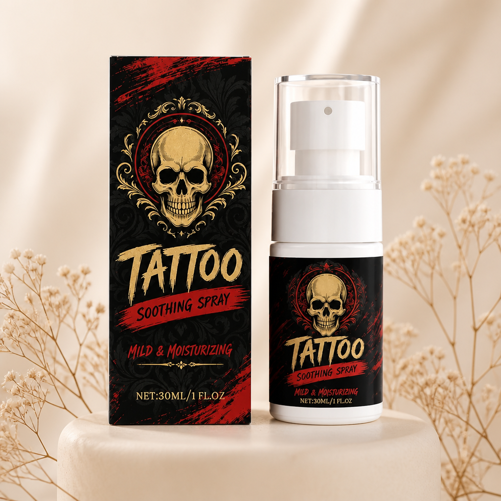 Tatueringslugnande Spray – Skonsam Vårdformula För Tatuerad Hud