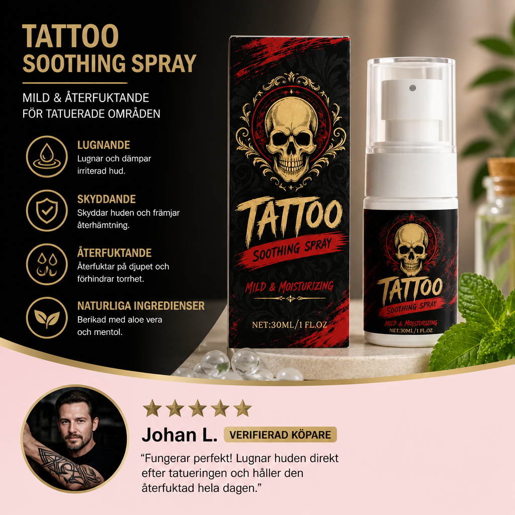 Tatueringslugnande Spray – Skonsam Vårdformula För Tatuerad Hud