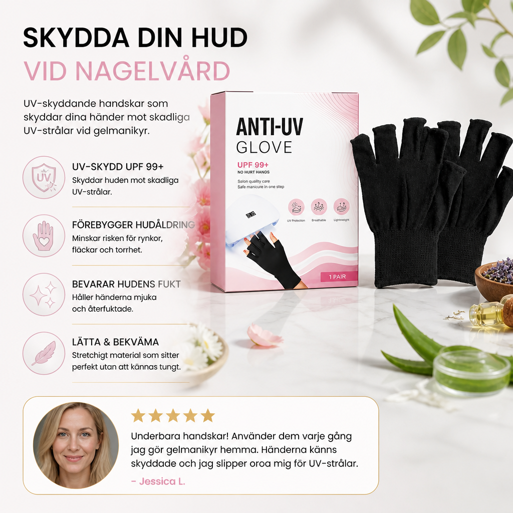 UV-skyddande Manikyrhandskar – Flexibla Fingerskydd För Nagelvård