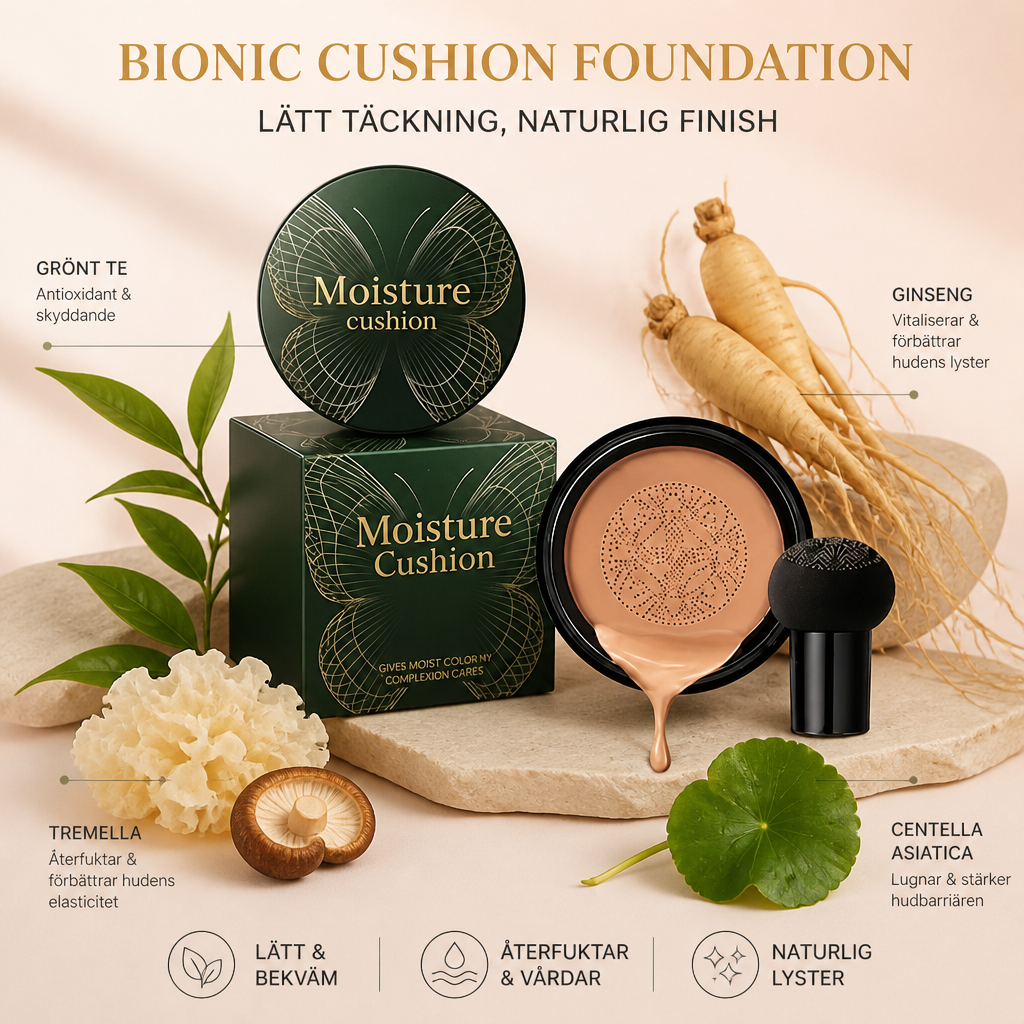 Bionic Cushion Foundation – Lätt Täckning Med Naturlig Finish