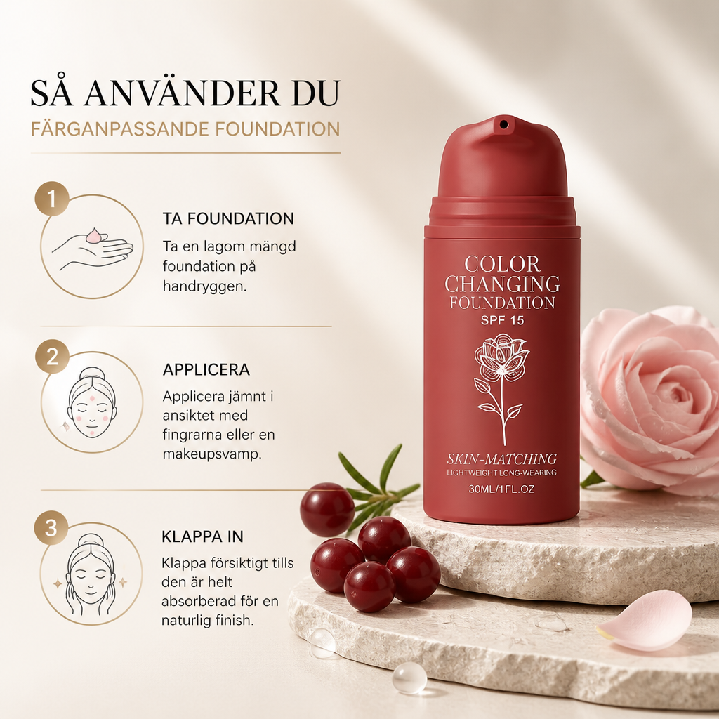 Färganpassande Foundation – Lätt Täckning Med Naturlig Finish