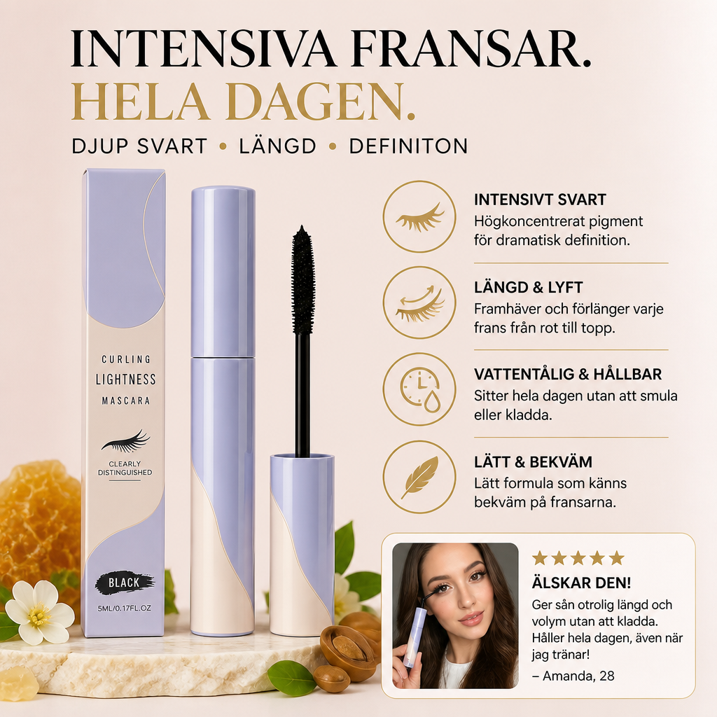 Lockande Förlängande Mascara – Intensiv Svart Fransdefinition