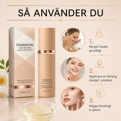 Foundationserum Med Ljust Spektrum-Solskydd – Återfuktande Täckning Med SPF-Skydd