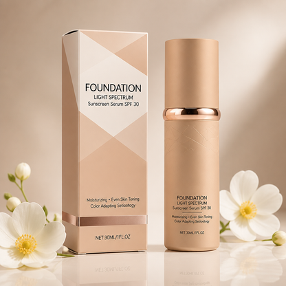 Foundationserum Med Ljust Spektrum-Solskydd – Återfuktande Täckning Med SPF-Skydd