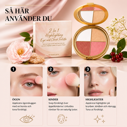 Strålande Multifunktionellt Ansiktsglowpuder För Ögon, Kinder Och Highlighter