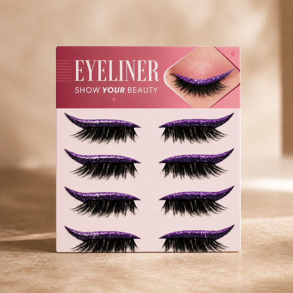 Glittrande Vingformade Eyelinerstickers – Enkel Glittrande Ögonmakeup-Accent