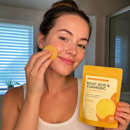 Gurkmeja & Kojinsyra Rengöringspads – Skonsam Exfoliering & Ljusare Hud