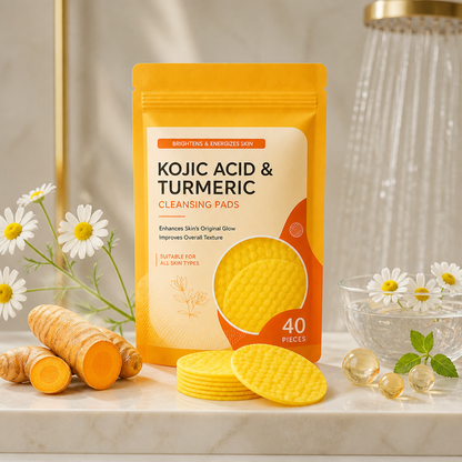 Gurkmeja & Kojinsyra Rengöringspads – Skonsam Exfoliering & Ljusare Hud