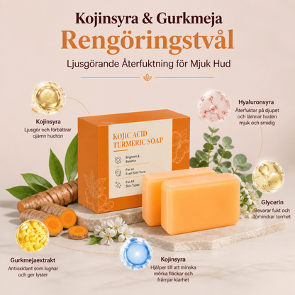 Kojinsyra & Gurkmeja Rengöringstvål – Ljusgörande Återfuktning för Mjuk Hud