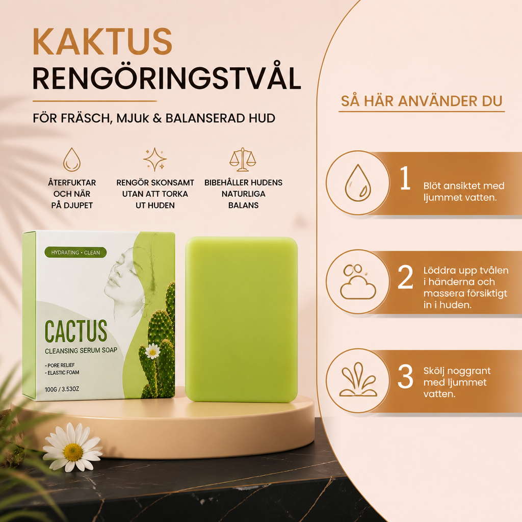 Kaktus Återfuktande Rengöringstvål för Fräsch, Mjuk & Balanserad Hud