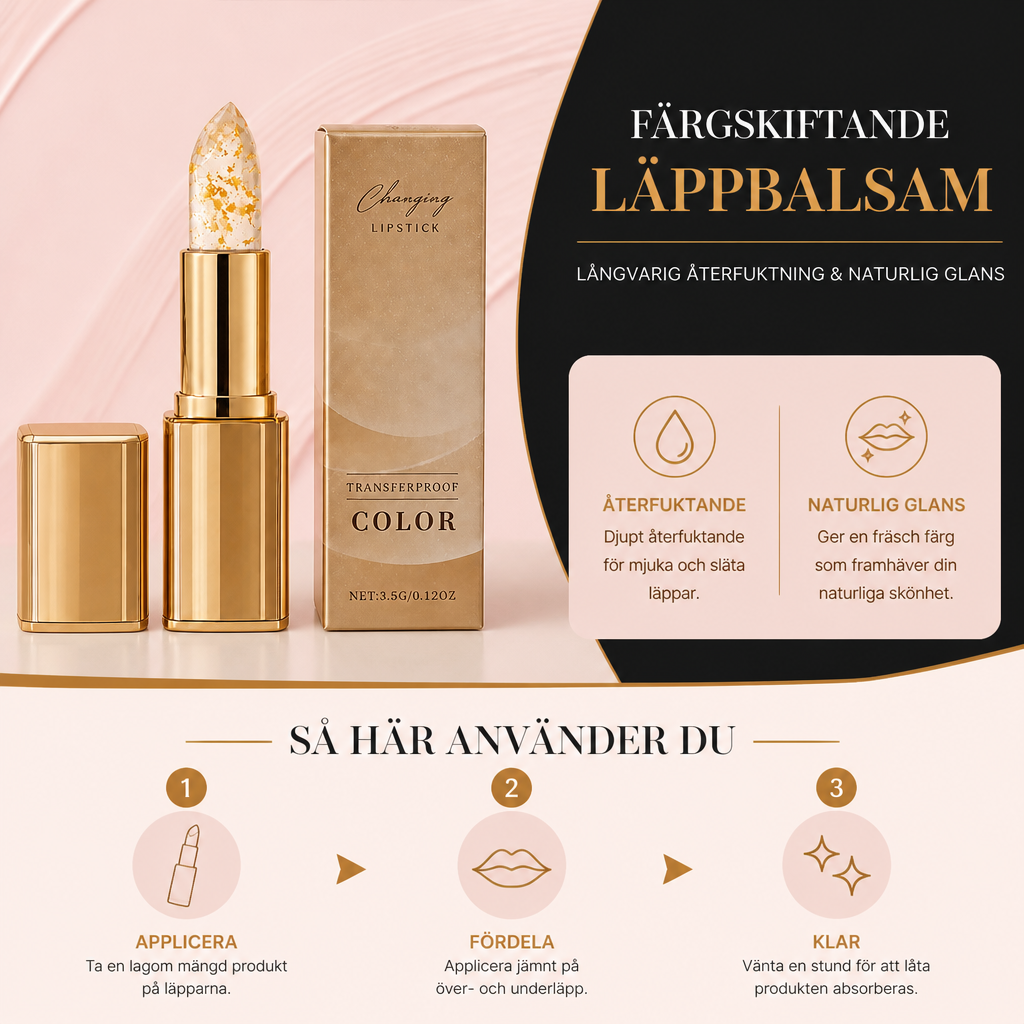 Färgskiftande Läppbalsam – Långvarig Återfuktning & Naturlig Glans