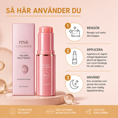 Närande Läppbalsam Med Kollagen & E-vitamin För Mjuka, Släta Läppar