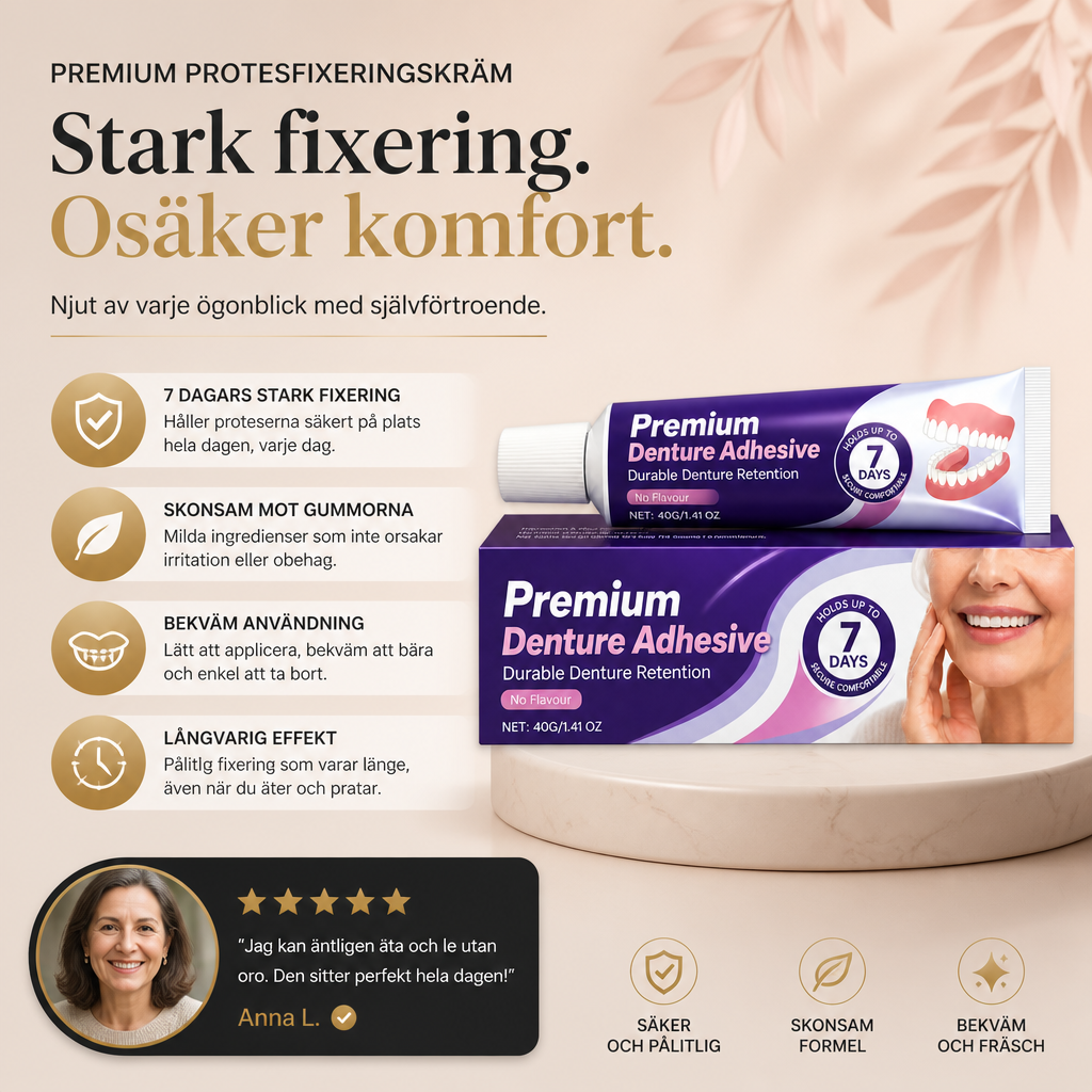 Premium Protesfixeringskräm – Stark Fästförmåga För Bekväm Protesanvändning