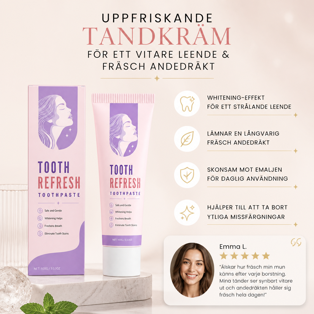 Uppfriskande Tandkräm Med Whitening-Effekt – För Ett Vitare Leende & Fräsch Andedräkt