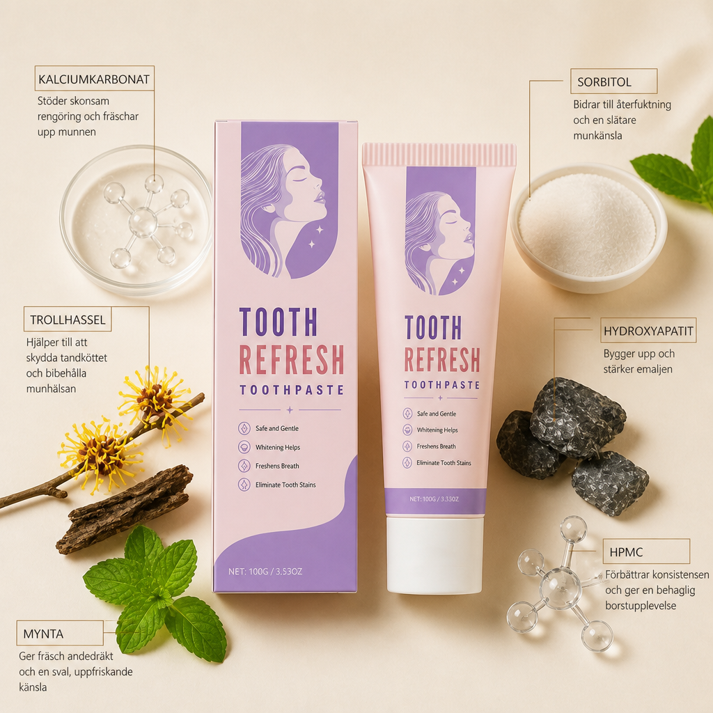 Uppfriskande Tandkräm Med Whitening-Effekt – För Ett Vitare Leende & Fräsch Andedräkt