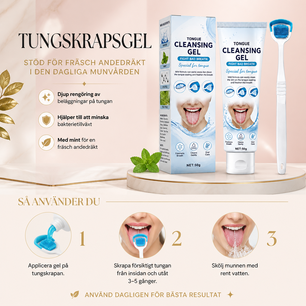 Tungskrapsgel – Stöd För Fräsch Andedräkt I Den Dagliga Munvården