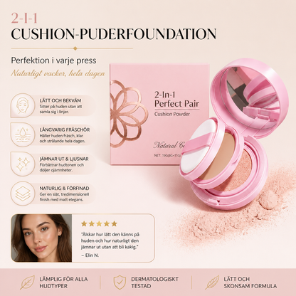 2-i-1 Cushion-puderfoundation – Lättviktig Slät Matt Finish