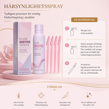Hårsynlighetsspray – Tydligare Precision för Smidig Hårborttagning i Ansiktet