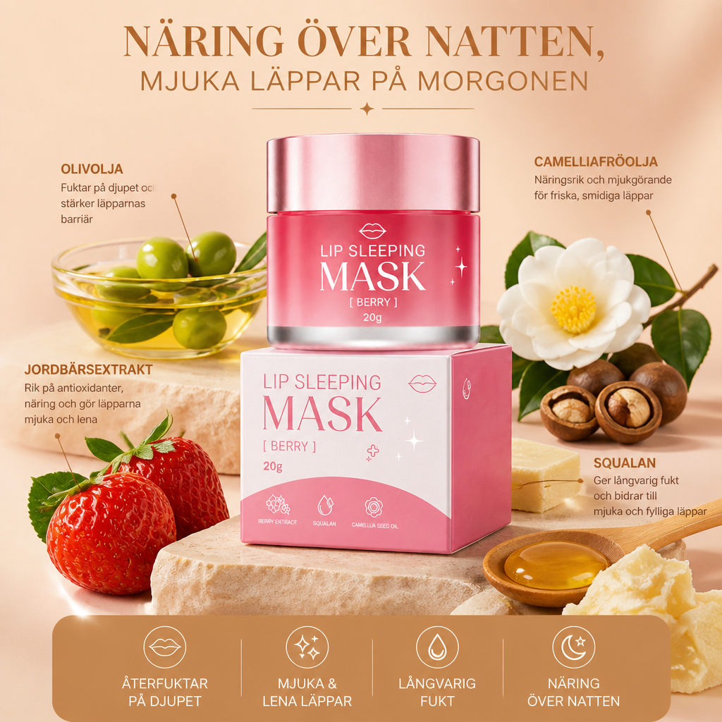 Läppmask För Natten För Mjuka, Släta & Återfuktade Läppar