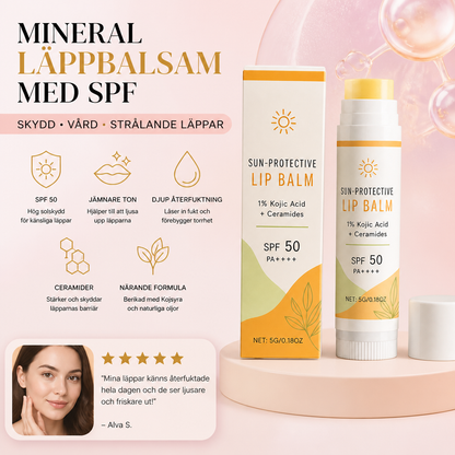 Mineral Läppbalsam Med SPF-Vård – Återfuktande Formula För Mjuka, Släta Läppar