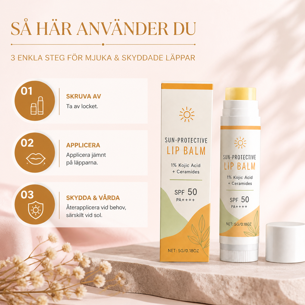 Mineral Läppbalsam Med SPF-Vård – Återfuktande Formula För Mjuka, Släta Läppar