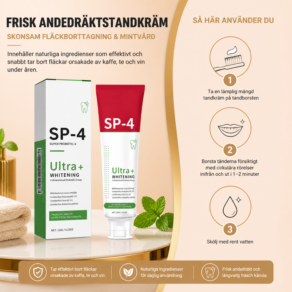 Frisk Andedräktstandkräm – Skonsam Fläckborttagning & Mintvård