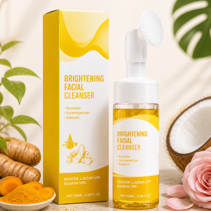 Gurkmeja & Kojic Brightening Ansiktsrengöring med Mjuk Silikonborste
