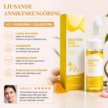 Gurkmeja & Kojic Brightening Ansiktsrengöring med Mjuk Silikonborste