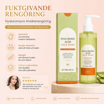 Fuktgivande Hyaluronsyra Ansiktsrengöring – Mild Daglig Rengöring För Mjuk Hud