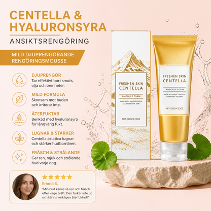 Centella & Hyaluronsyra Ansiktsrengöring – Mild Djuprengörande Rengöringsmousse