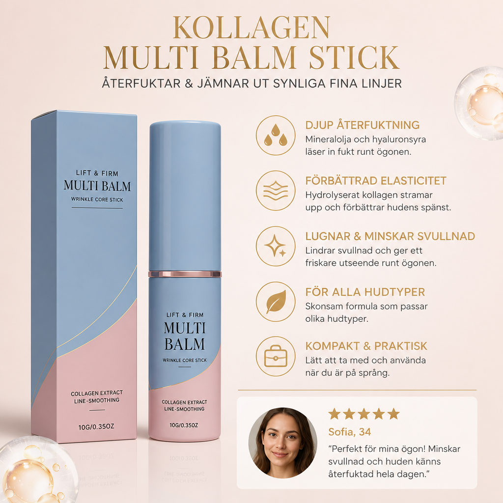 Kollagen Multi Balm Stick – Återfuktar & Jämnar Ut Synliga Fina Linjer
