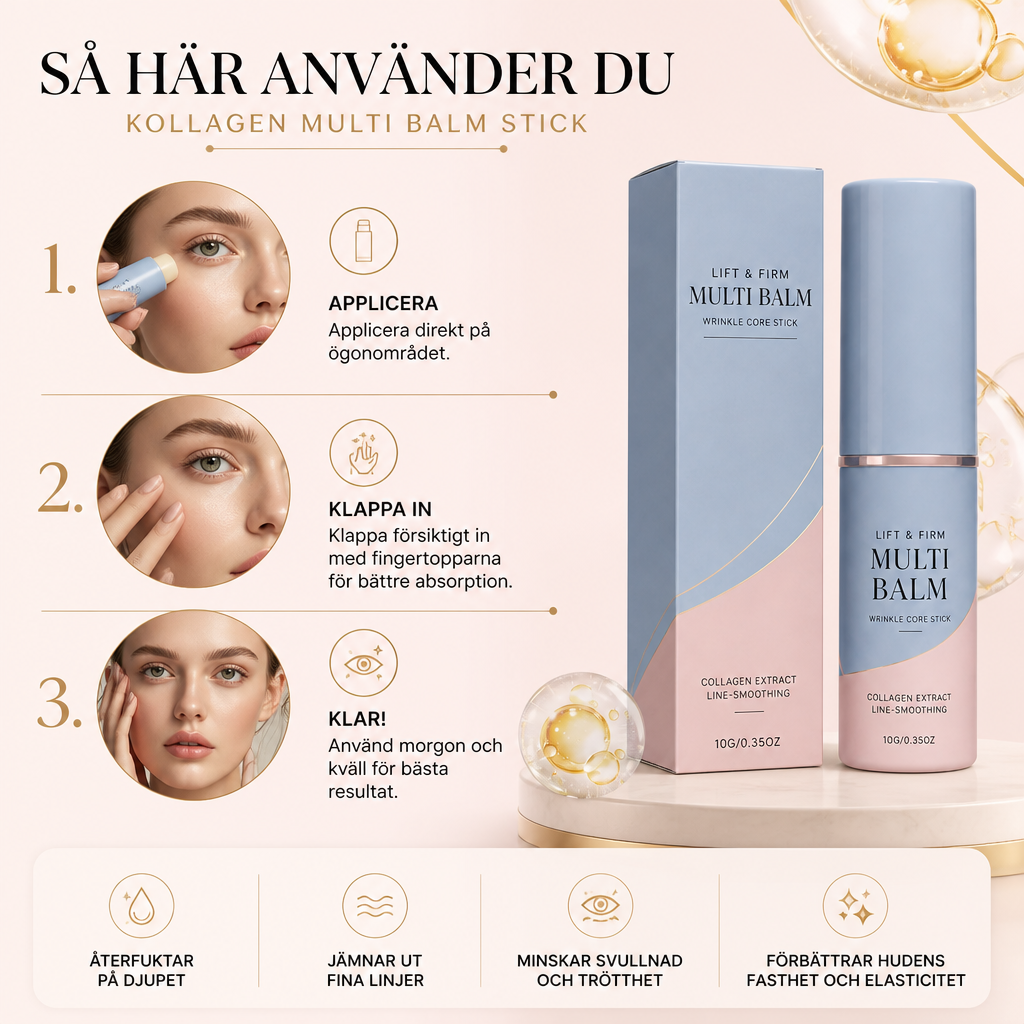 Kollagen Multi Balm Stick – Återfuktar & Jämnar Ut Synliga Fina Linjer