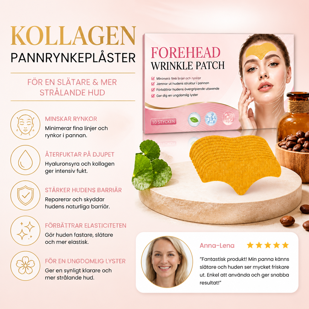 Kollagen Pannrynkeplåster – Återfuktande Vård För En Slätare Hud