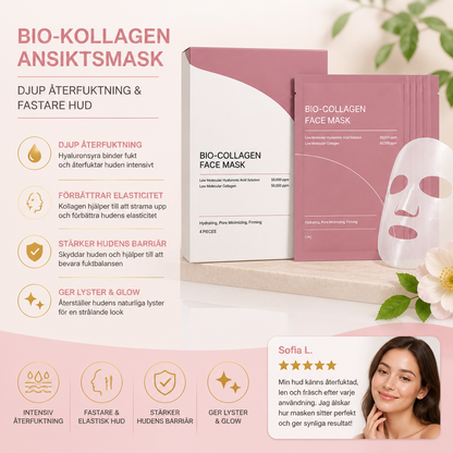 Bio-Kollagen Ansiktsmask – Djup Återfuktning För En Slätare Hud Med Fastare Utseende