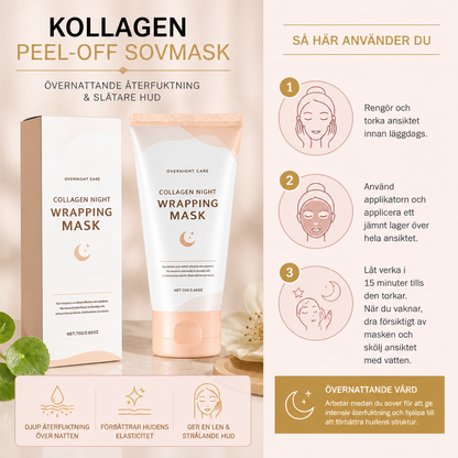 Kollagen Peel-Off Sovmask – Övernattande Återfuktning & Slätare Hud