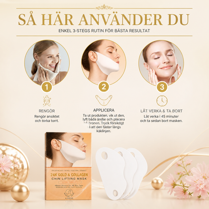 Guld Kollagen V-Line Mask – Uppstramande Återfuktning För Ett Skulpterat Utseende