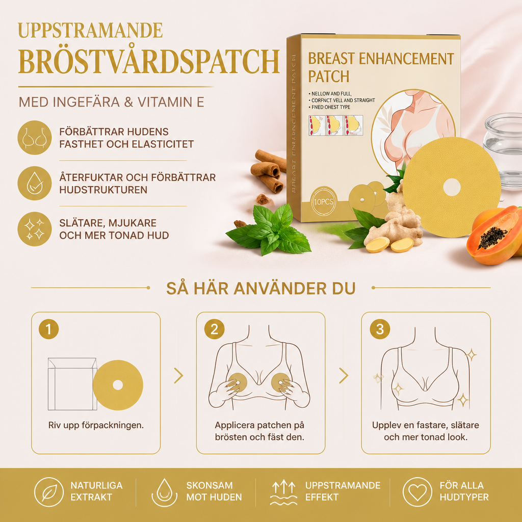 Botanisk Bröstvårdspatch För Slätare, Återfuktad Hudutseende