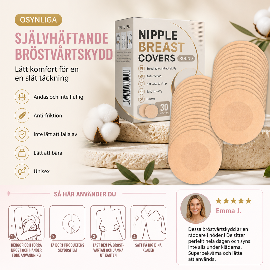 Osynliga Självhäftande Bröstvårtskydd – Lätt Komfort För En Slät Täckning