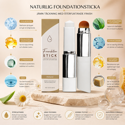 Naturlig Foundationsticka – Jämn Täckning Med Återfuktande Finish